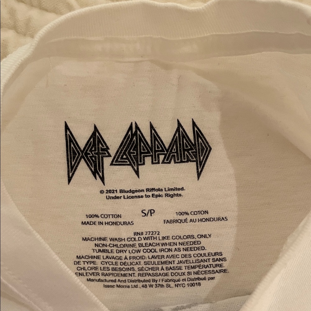 Def Leppard T Shirt White Size S Hysteria World Tour 1987 White Graphic T New - Picture 3 of 6